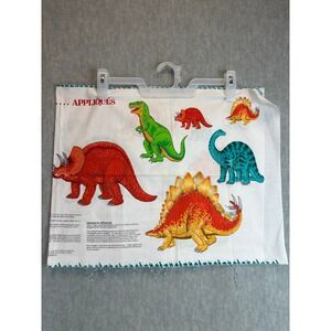 Vintage Cranston VIP  Dinosaur Appliques Fabric Panel Craft Sewing Projects